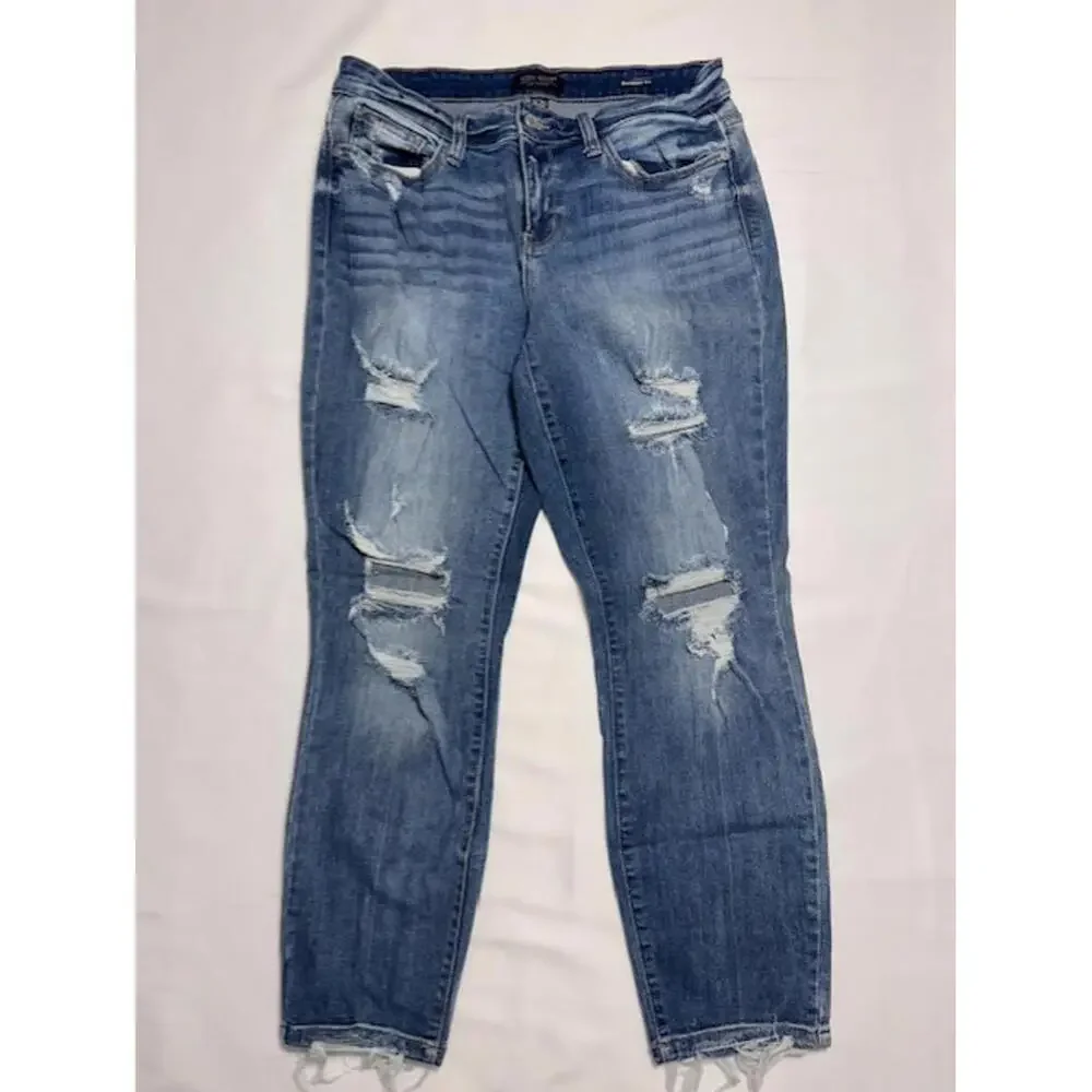 Judy Blue Distressed Boyfriend‎ Jeans Sz 9